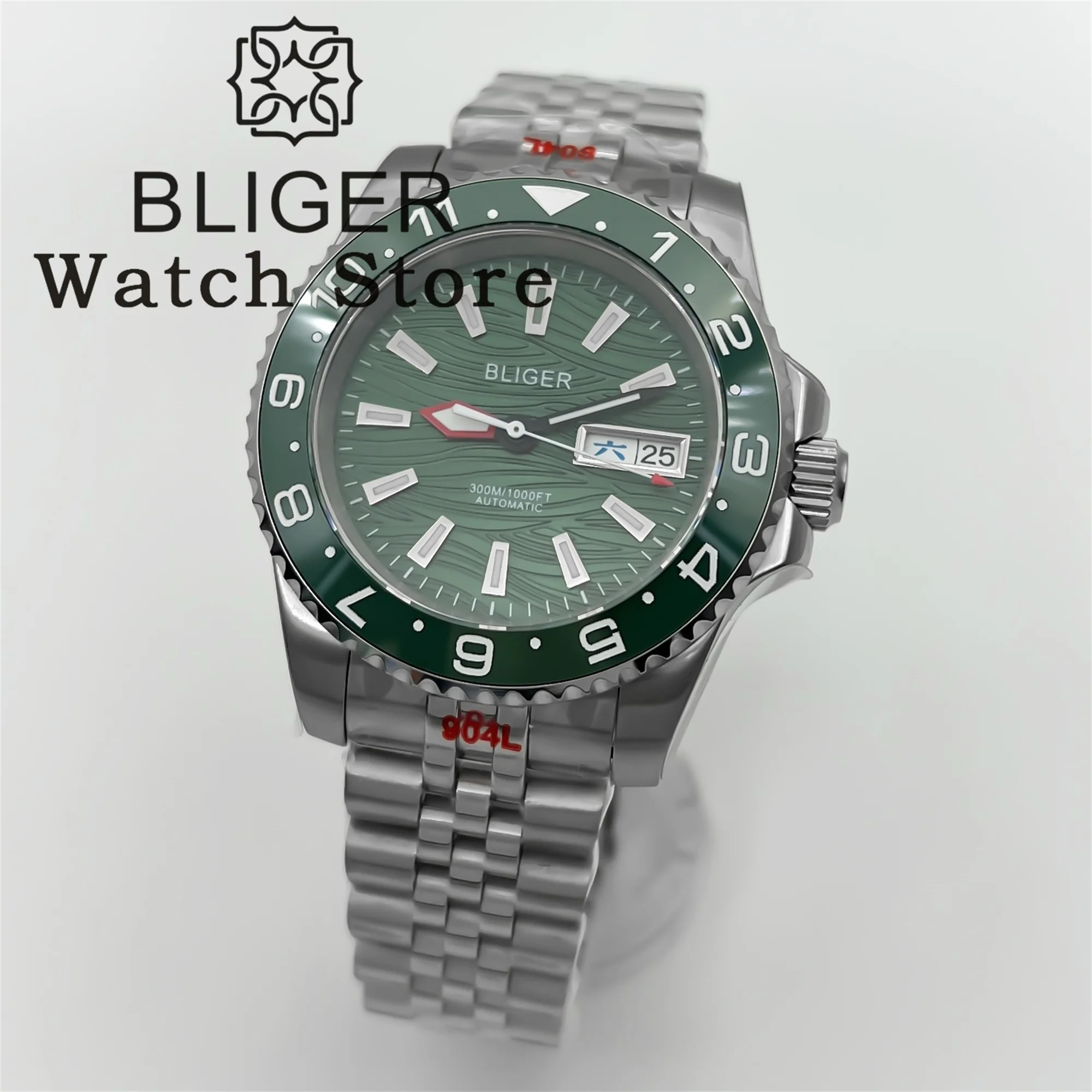 BLIGER 40 مللي متر ساعة الغوص الفاخرة المقاوم للصدأ الرياضة NH36 التلقائي الميكانيكية ساعة اليد 100 متر مقاوم للماء ساعة للرجال Reloj Hombre