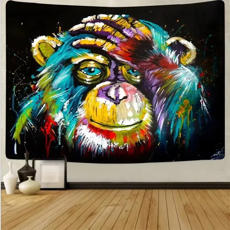 Wandteppich mit Männern und Blumen, Wandteppiche im psychedelischen Stil, für Yoga-Spiele und Heimdekoration, Wandstoff Wanddeko Dekoracje