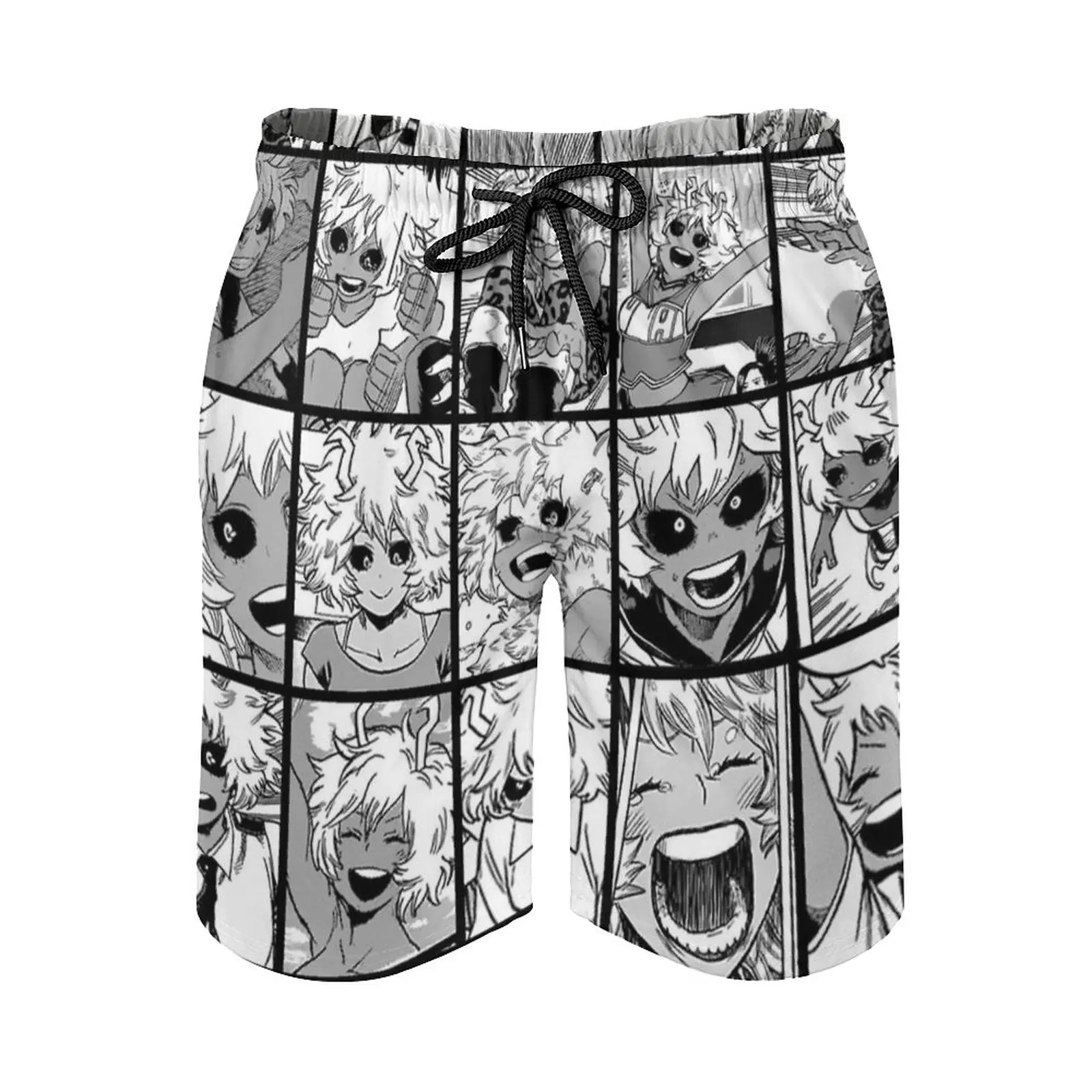 

Mina Ashido Collage ( Black&White Version ) Men's Beach Shorts With Mesh Lining Surfing Pants Swim Trunks Mina Ashido Boku No