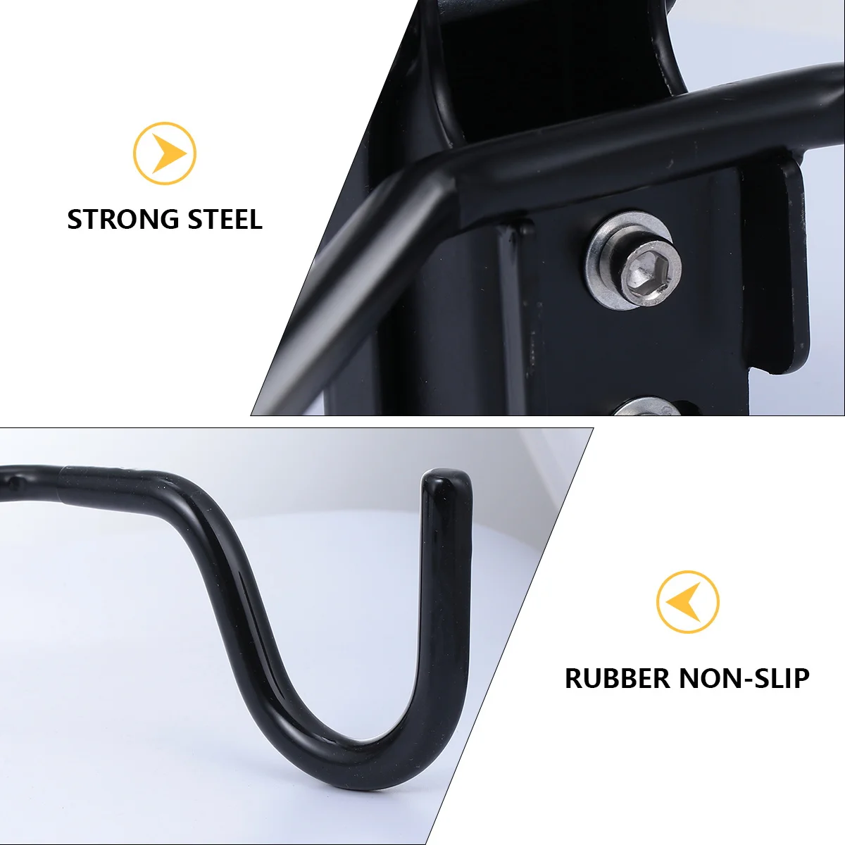 

Set of 2 Durable Bike Wall Hooks Adjustable Distance Heavy-Duty Steel Indoor Wall-Mounted Bike Parking Rack Anti-Scratch Design