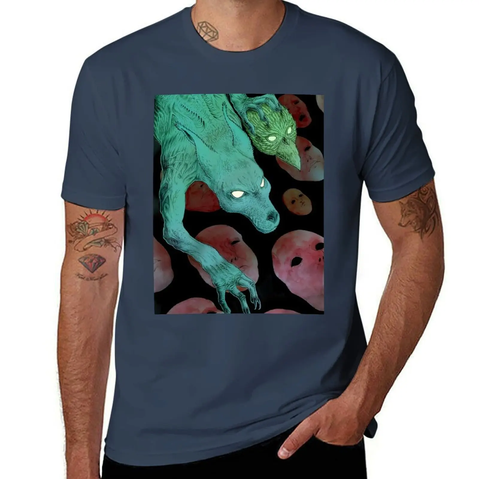 

the Eyes of Beast T-Shirt All Match Print Short Sleeve Top