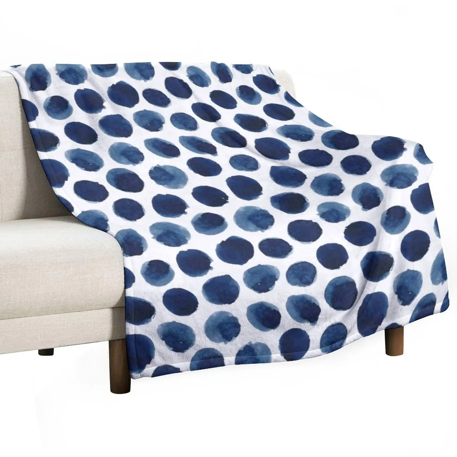 

Polka Dot in Indigo Throw Blanket Decorative Throw Designers Kid'S Blankets