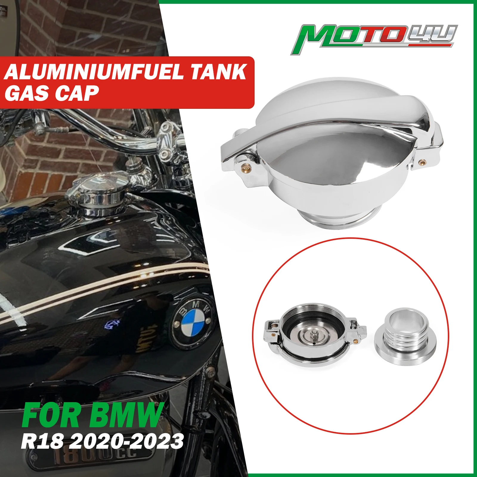 For BMW R18 2020 2021 2022 2023 Aluminium Fuel Tank Gas Cap Monza Style Classic R 18 Motorcycle Accessories