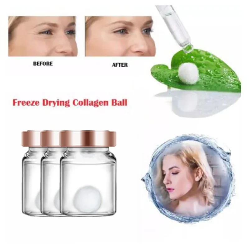 Anti Aging Essence Firming Wrinkle Removal Facial Collagen Serum Ball Pure Collagen Ball Natural Silk Protein 20 Bottles