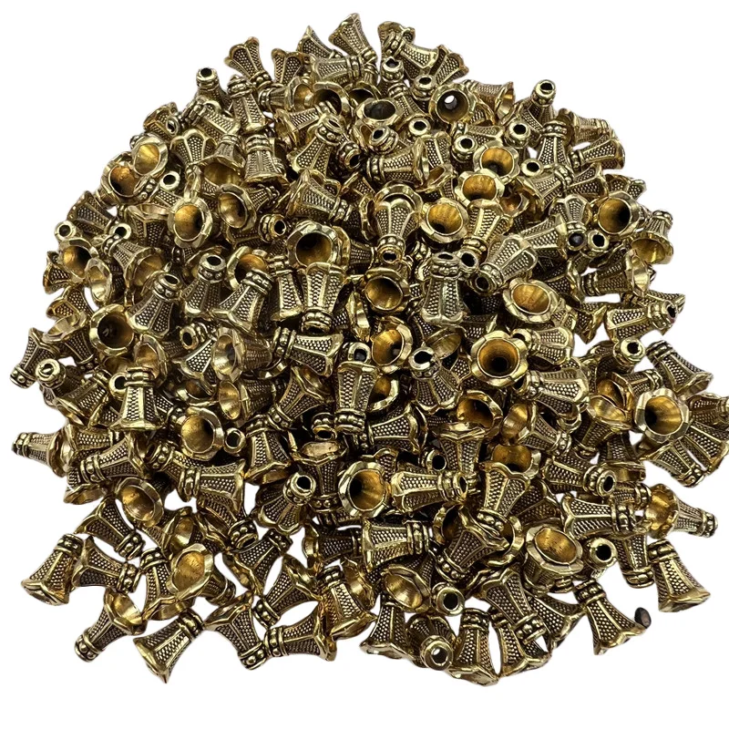 40pcs 3 Colors Horn Pierced Spacer Bead Cap Bracelet Necklace Earrings Making Supplies DIY Alloy Accessories Factory Wholesale