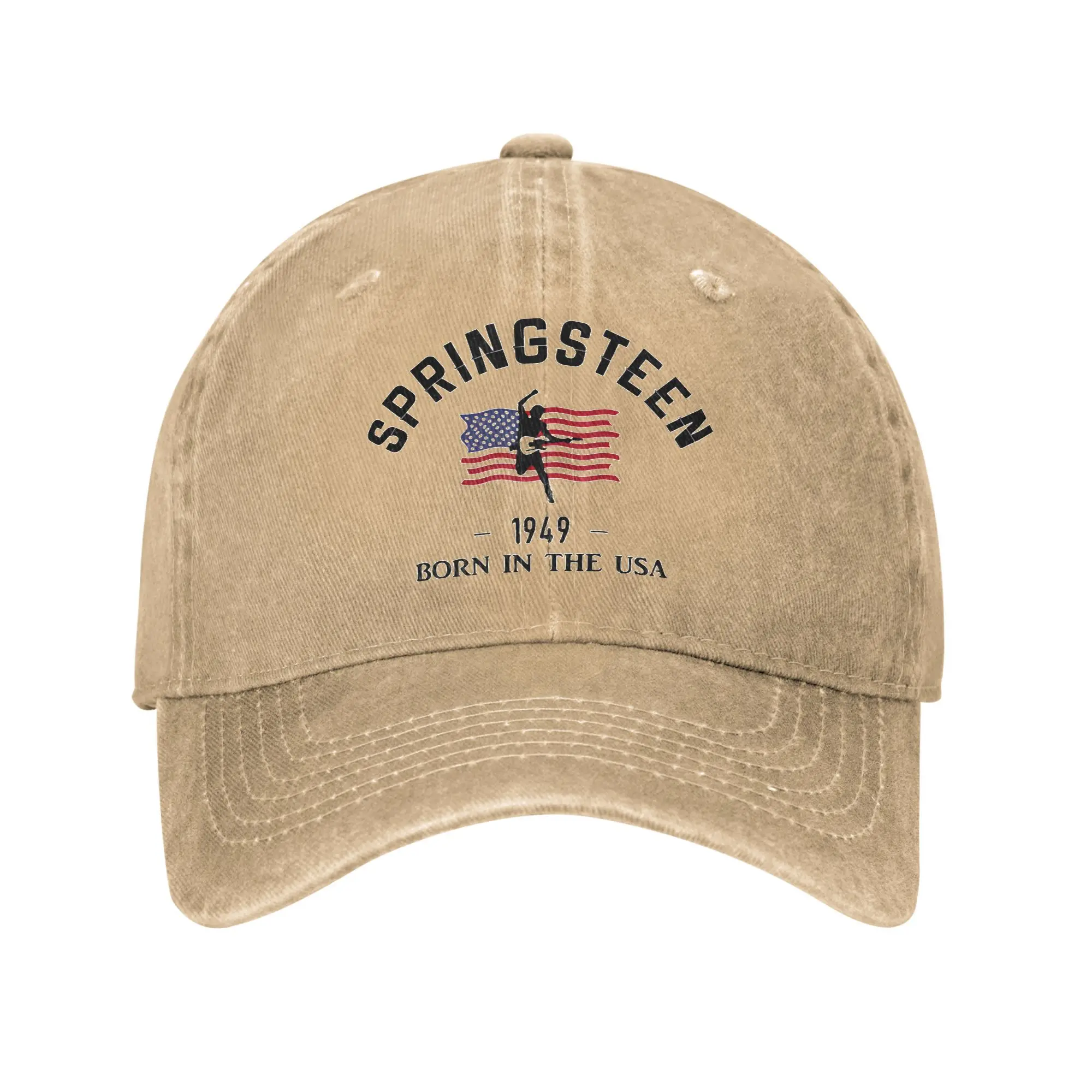 

Vintage Bruce USA Heartland Rock Springsteen Baseball Cap Men Women Distressed Denim Snapback Hat Summer Adjustable Hats Cap
