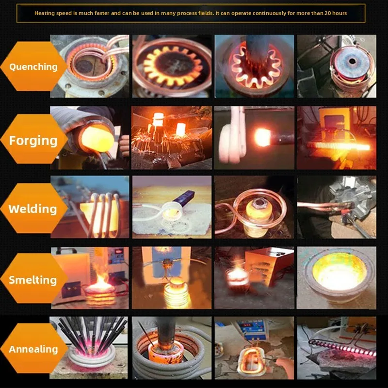 آلة الحث عالية التردد الصغيرة المعدنية الصلب التبريد لحام لحام ذوبان فرن التدفئة معدات تزوير