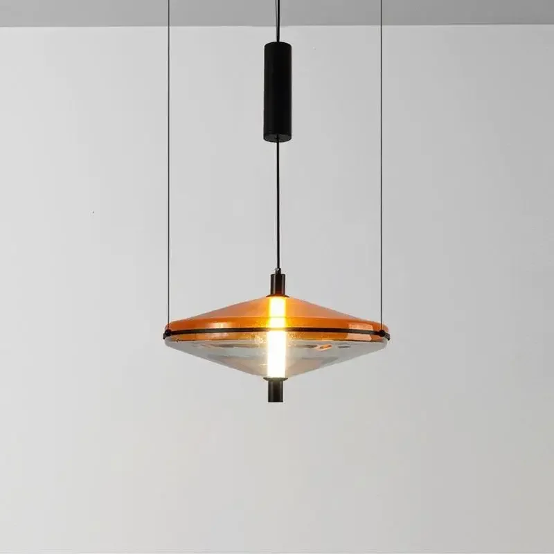 

SANDYHA Elegant Italian Pendant Lights Glass Lampshade Modern Bedside Lamps for Bedroom Living Room Dining Table Decor Stylish