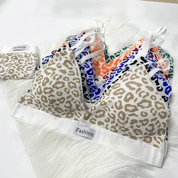 Yaz Set yeni kadın leopar baskı Traceless ve çelik jant sutyen ayarlanabilir omuz askısı geri kadın iç çamaşırı seti