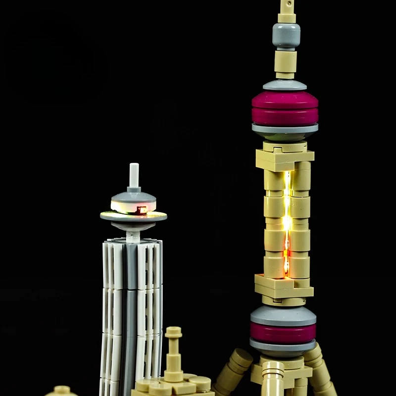 Set di illuminazione a LED adatto per LEGO Shanghai Architecture 21039 (blocco non incluso)