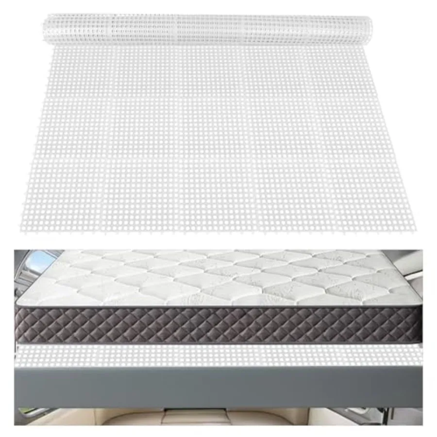 

Plastic Ventilated Mattress Underlay Pad for RV Boat Camper - 83" L x 59" W Interlocking Modular Design, Breathable Mesh RV Und