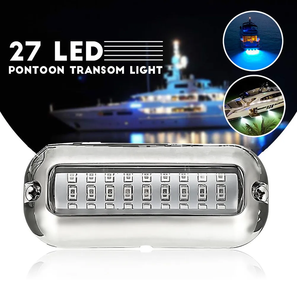 50w-ステンレス鋼-27-led-水中ブリッジライト-マリンシップランプ-フラッシュマウント-防水-ブライトブルー-ボート-ヨット用