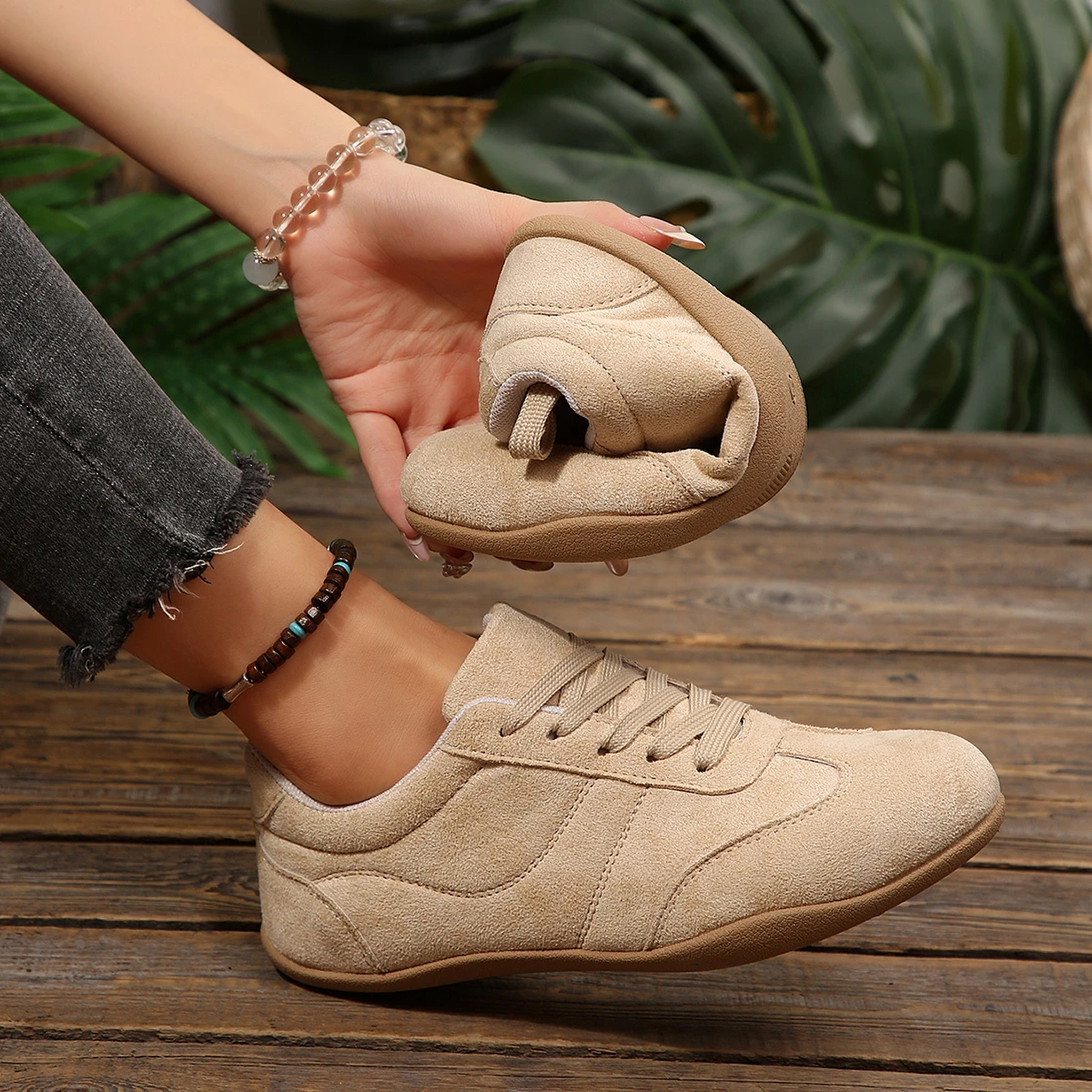 Damen Frühling Neue Klassische Einfarbige Flache Schuhe 2026 Alltags-Büro-Einkaufs-Schlupfschuhe Bequeme Vulkanisierte Schuhe Größen 36-43 – Detail 11