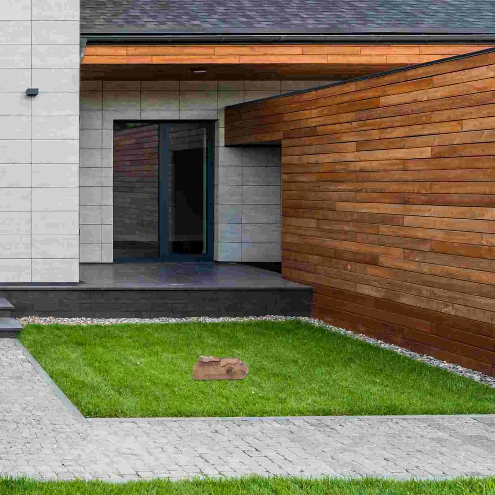 Caja de llaves de piedra de alta simulación artesanal de resina creativa, adornos de seguridad ocultos para jardín al aire libre (4) roca ocultadora exterior