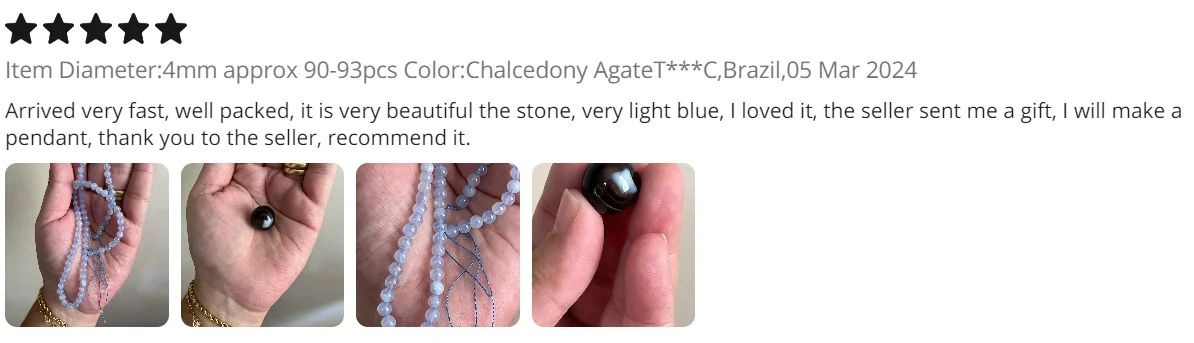 Natural Blue Chalcedony Agate Smooth Round Stone Beads For DIY Necklace Bracelet Jewelry Making Strand 15\