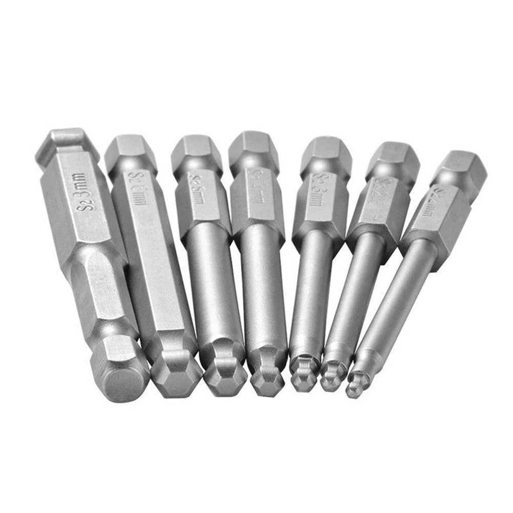 7 قطع من مسدس المقبس الكرة بت مجموعة الطول الإجمالي 65 مللي متر الكرة نقطة مسدس المقبس مفك بت عالية الجودة لقمة ثقب جديد #4