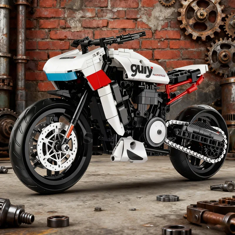 

MOC 1:8 Motorcycle Building Blocks Assembling City Super Racing Cars Model Brick Toy for Kids Adults Christmas Gifts Set Boy