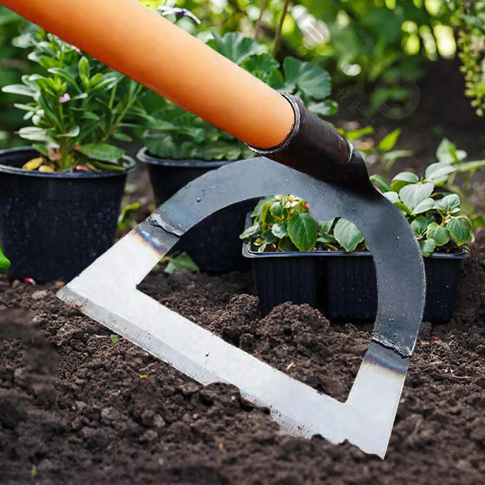 

Gardening Hollow Hoe Remover Heavy Duty Portable Multipurpose Agricultural ing Equipment for Digging Tilling Soil