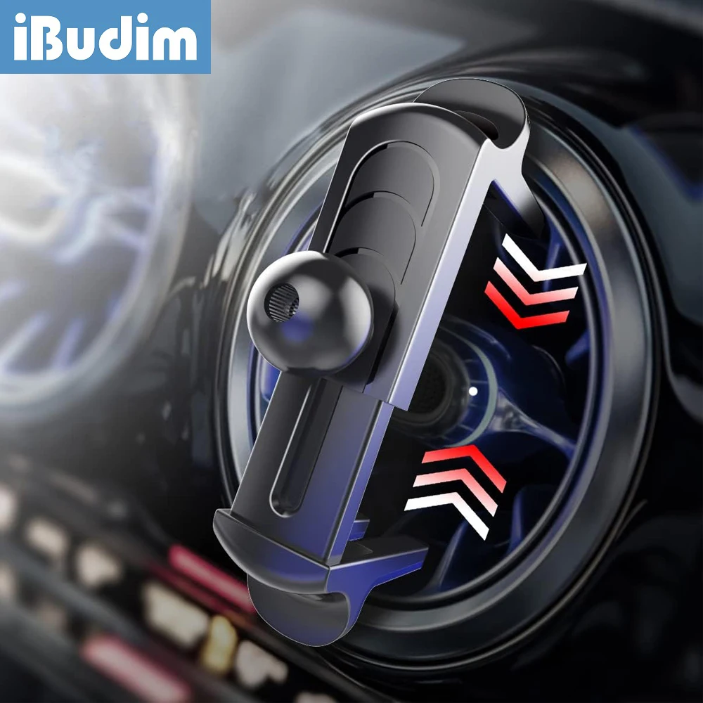 iBudim Universal Car Air Vent Clip Mount 360 Degree Rotation 17mm Ball Head for Car Round Air Outlet Cellphone Holder Support