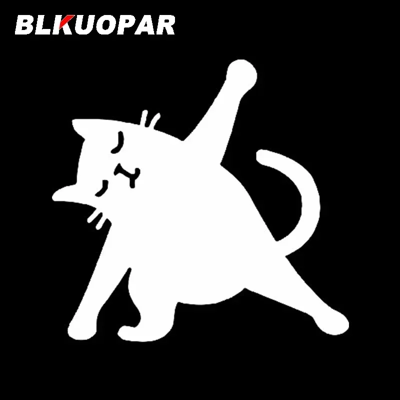 BLKUOPAR Dancing Cat Car Stickers Personality Waterproof Decals Surfboard Campervan Refrigerator Trunk Sunscreen Vinyl Car Wrap