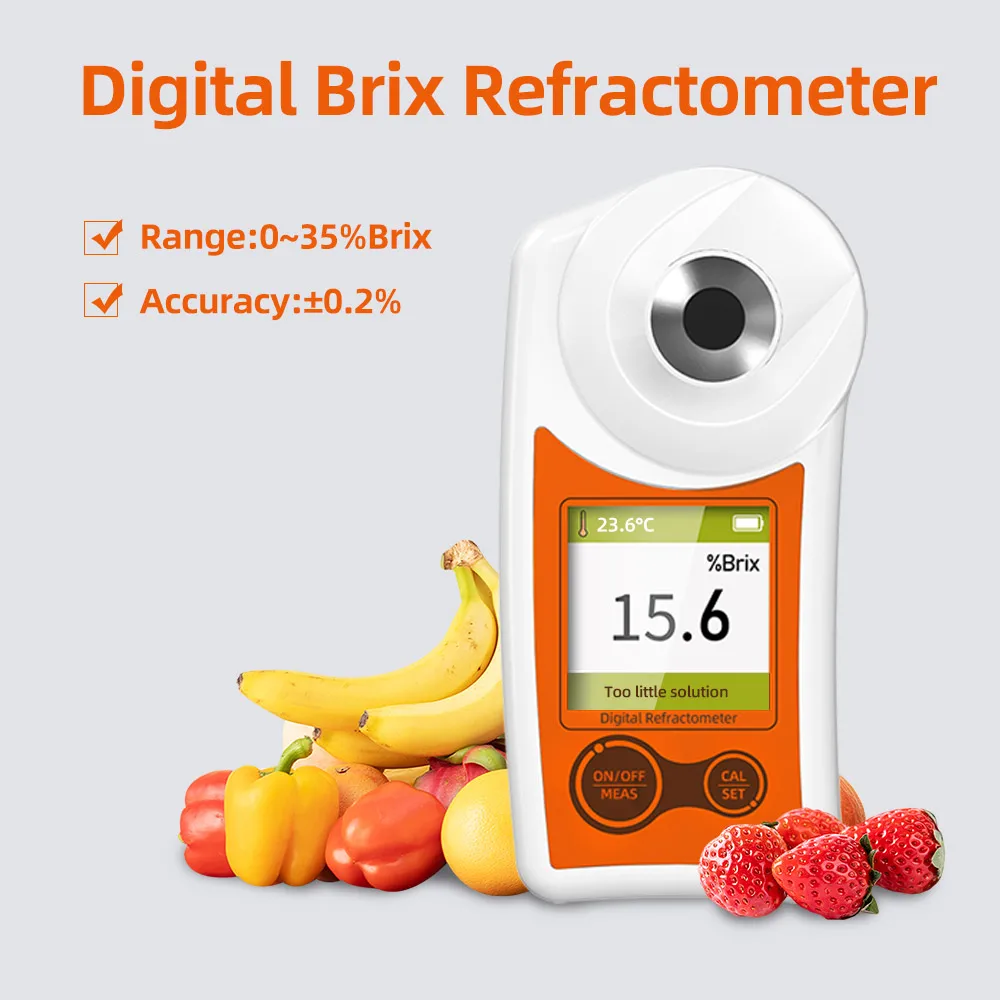 Nohawk Digital Refractometer Rechargeable Brix Meter ±0.2% Precision Fruit Beer Beverage Sugar Measuring Instrument