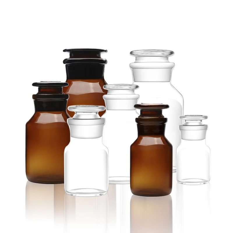 زجاجة مختبر زجاجية من HAITING 60-1000 مل مع مستلزمات مختبر زجاجة كحول كاشف الغطاء