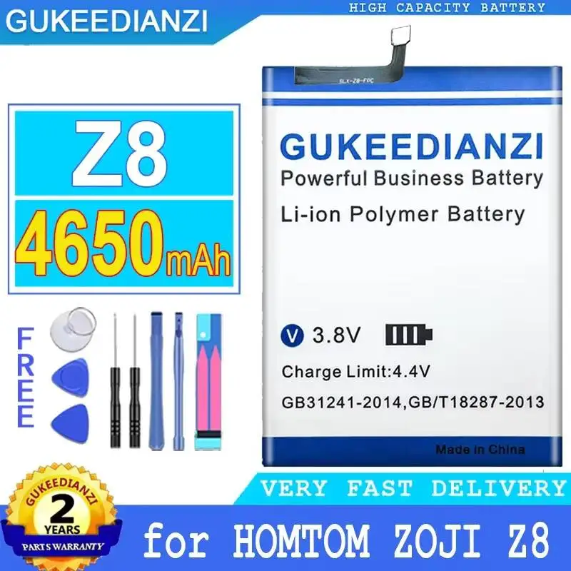

Долговечная экологически чистая батарея для мобильного телефона Homtom Zoji Z8 5,0 дюймов MTK6750, 4650 мАч