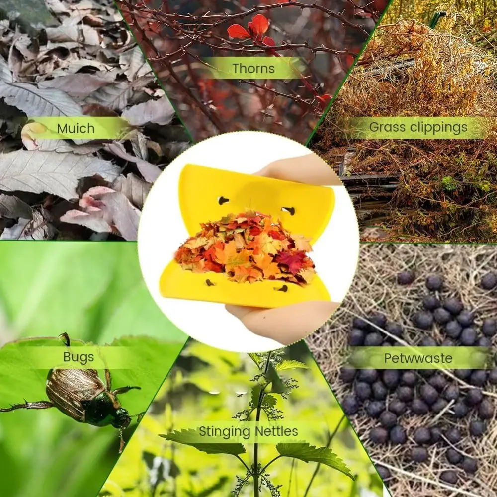 Hand Held Leaf Scoops Hand Rakes Lightweight Portable Leaf Rake Plastic Leaf Sorting Rubbish Grabber Garden Cleaning Tool
