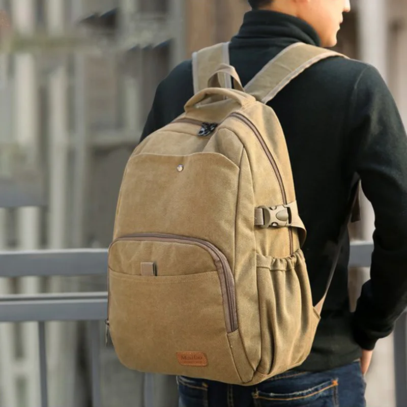 Vintage Canvas Backpacks Men And Women Bags Travel Students Casual For Hiking Travel Camping Backpack Mochila Masculina