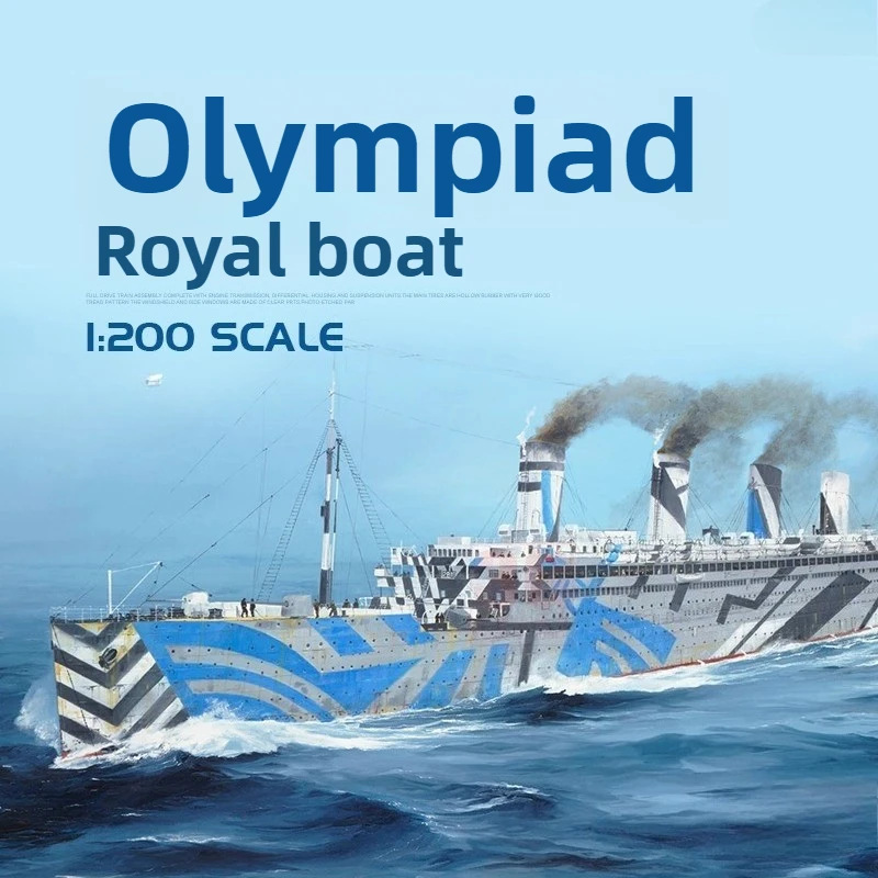 

Plastic Battleship Model Kit 1/200 Royal Troop Transport Ship Olympic Simulation Adult Assembled Boat Model Toy Ship Gift