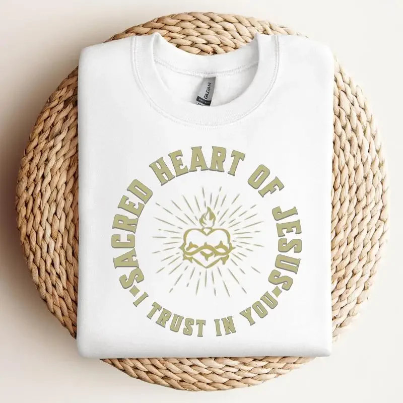Traditional Catholic Sacred Heart of Jesus T Shirt Orthodox Christian Latin Mass Religious SweaT for Her God Faith Apparel