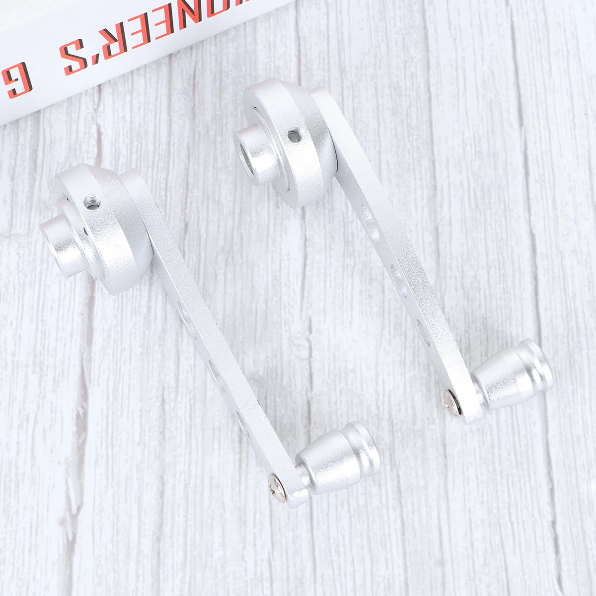 

2pcs Car Window Crank Handle Universal Aluminum Silver 11.4X2.2Cm With Fluted Square Round Shaft Adapters For Manual Door Window