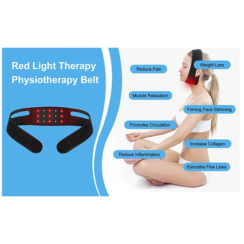 LICE-Red Light Therapy สําหรับอุปกรณ์กายภาพบําบัด Double Chin สายรัดคางเลเซอร์สําหรับคางบาง US Plug ทนทานใช้งานง่าย