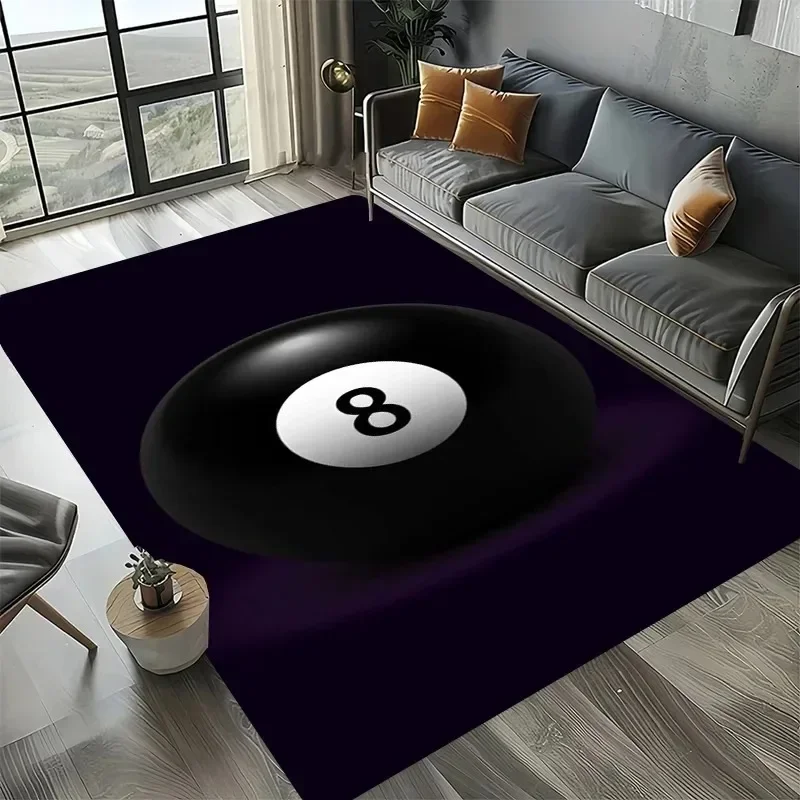 Billiards Enthusiast Area Rug Series Vivid Pool Ball Designs Floor Mats For Game Rooms Sports-Inspired Home Interiors