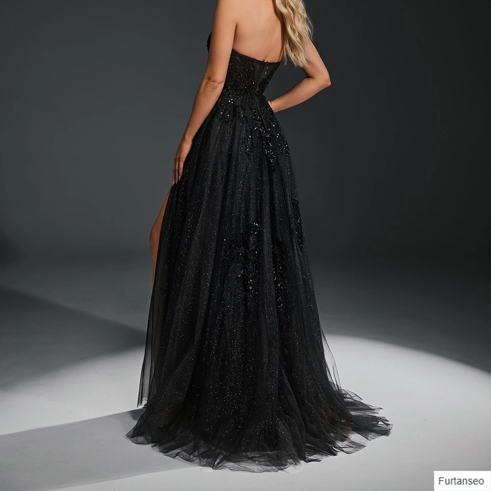 Robe de soirée trapèze personnalisée, longueur au sol, sans bretelles, sans manches, à paillettes, Simple, drapée, dos nu, robe de soirée