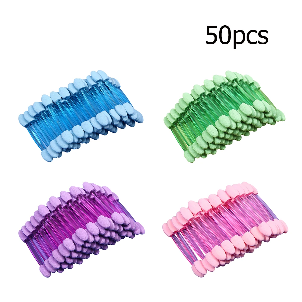 50pcs Disposable Eye shadow Brush Makeup Dual Sided Sponge Nylon Set Eye Shadow Brushes For Cosmetic Applicator Makeup