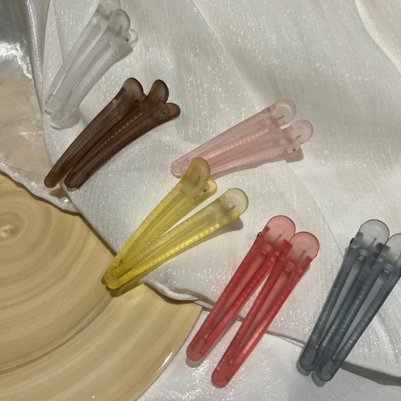 2-4pcs Colorful Fix Hair Hairpins Frosted Duckbill Clip Fashion Bangs Hairdressing Hair Pins Barrettes Headwear Accessories