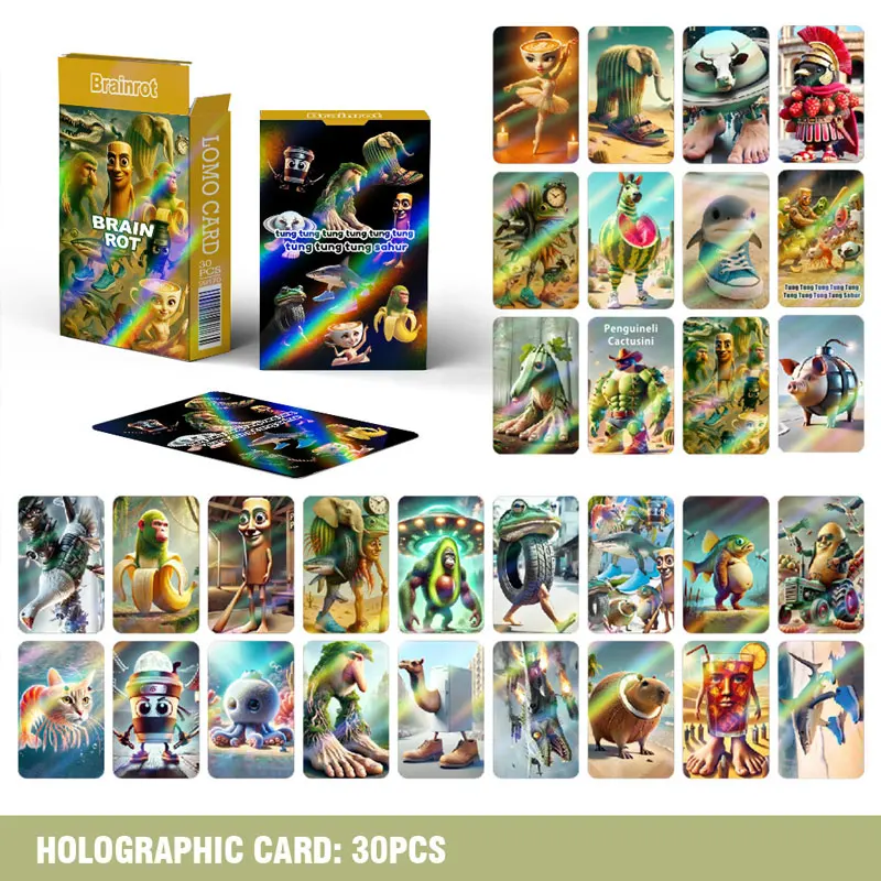 

Итальянские карты Brainrot Tralalero Tralala Tungtung Sahur, детские вечерние классические игрушки, коллекционные фотографии, подарок для детей