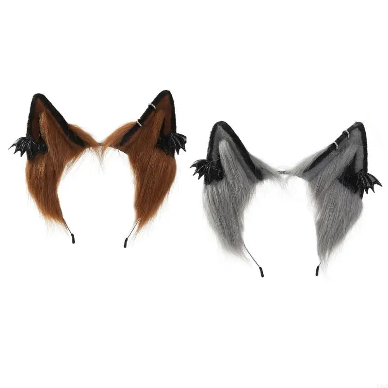 

N5KB Cosplay Hairhoop Wolf Ears Hairband Festival Headband LolitaStyle Costume Accessories Girl Female Themed Party Headwear