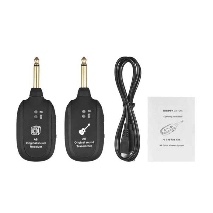 trasmisory receptor inalambrico para guitarra wifi sem fio audio a8 UHF wireless guitar transmitter and receiver