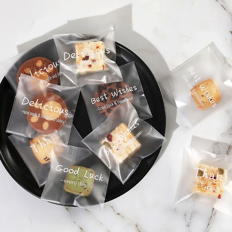 100 Stück transparente selbstdichtende Verpackungsbeutel aus Kunststoff für Kekse und Lebensmittel, Party-Snacks, Verpackungsbeutel