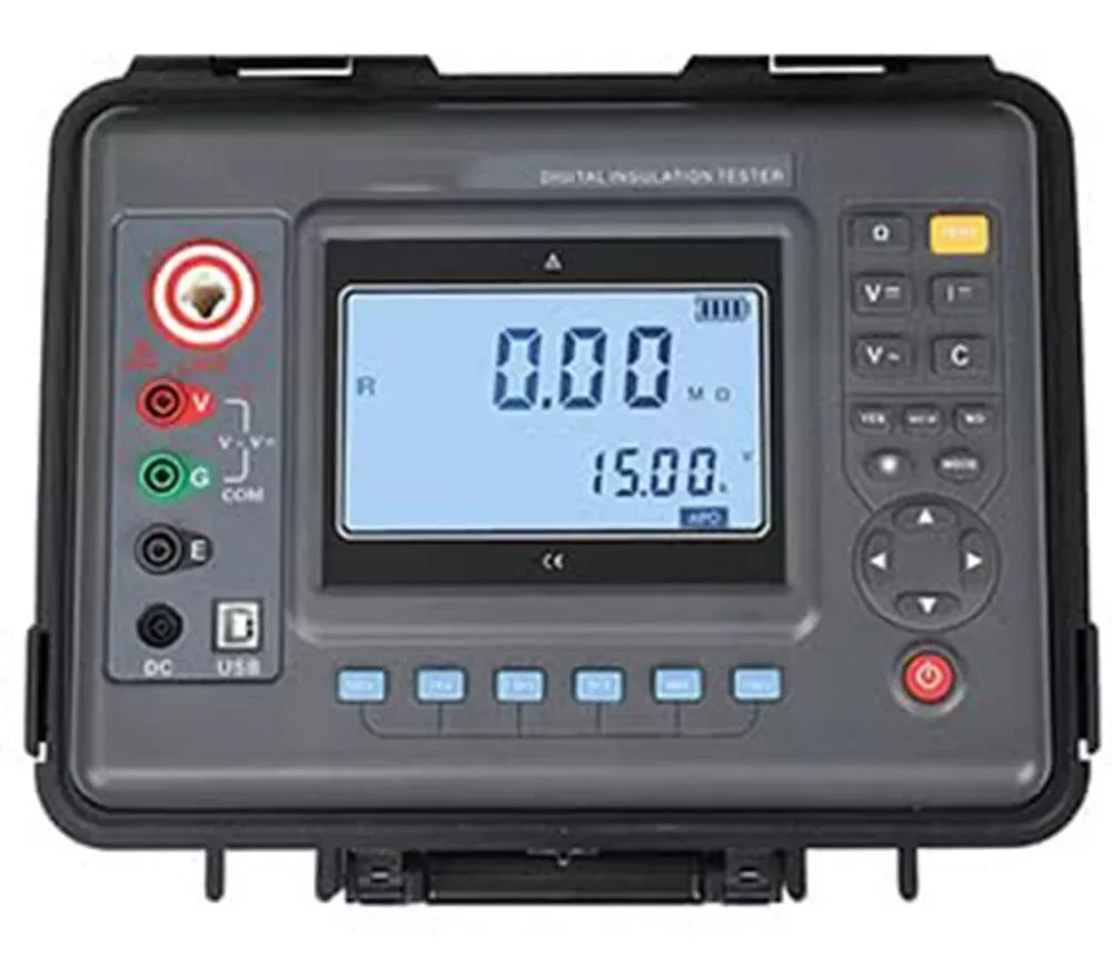 Digital High Voltage Insulation Resistance Tester Meter Megohmmeter 5KV 10TΩ 6mA Resolution 0.01MΩ 4-bit large LCD display