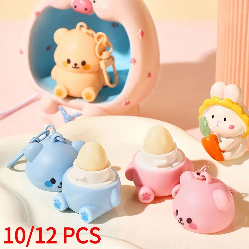 10/12PCS เด็กหมีน้อย Lip Balm Moisturizing Moisturizing Anti-แห้ง Crack Repair Antifreeze Cracking lip Care หญิง