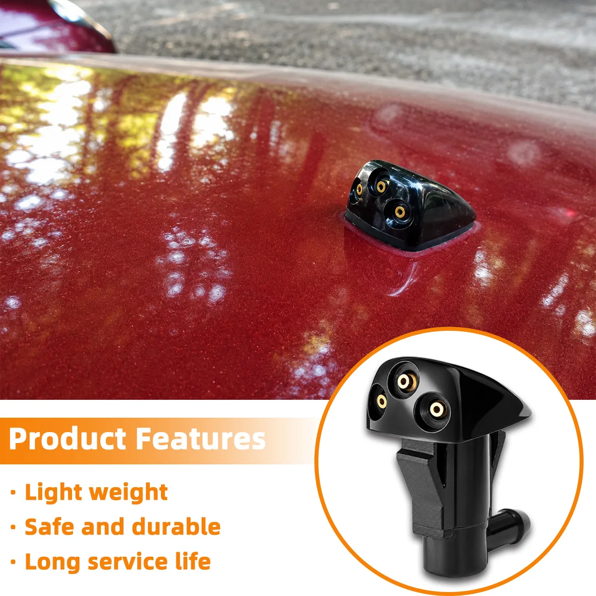 2 Stück Auto-Windschutzscheiben-Wasserdüse mit 3 Löchern, passend für Toyota Prius Corolla Highlander Hyundai Tucson KIA Sportage, 98630-2E500 – Detail 2
