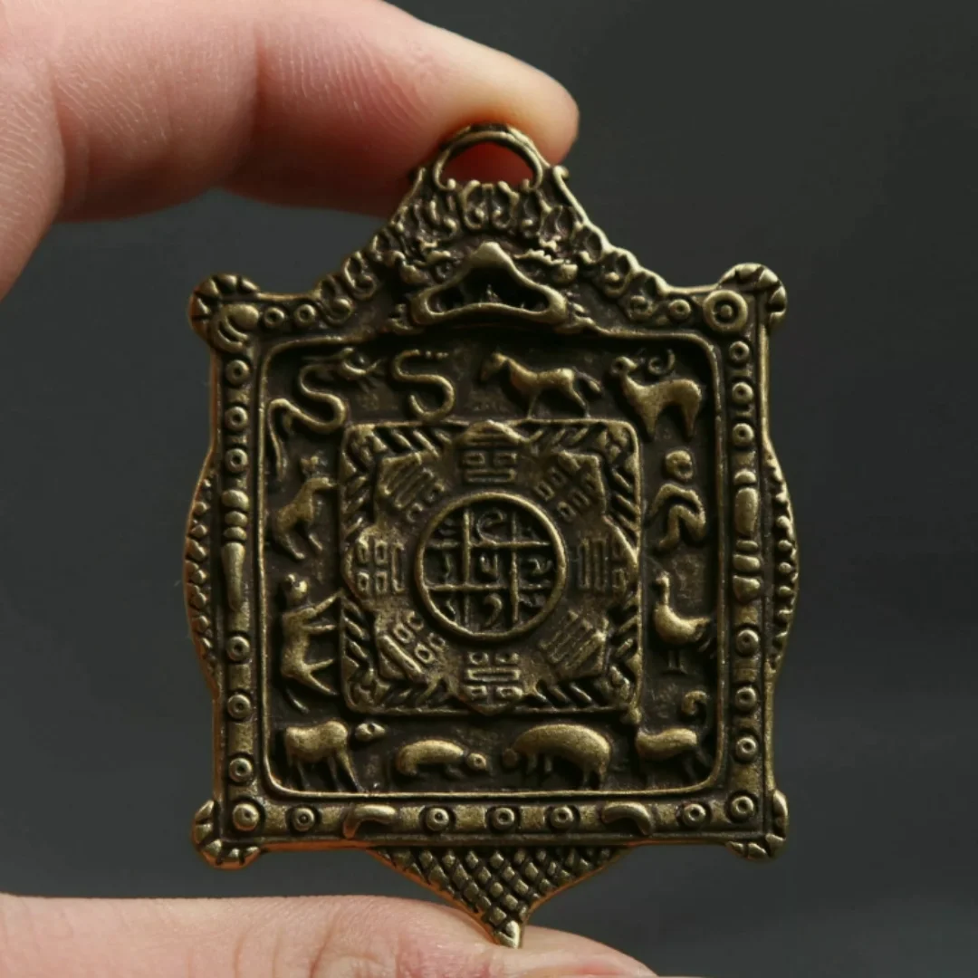56MM Small Curio Chinese Fengshui Bronze Lovable 12 Zodiac Animal Wealth statue