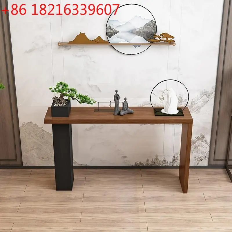YAO new Chinese-style solid wood entry living room entrance cabinet Zen table against the wall strip case end view table