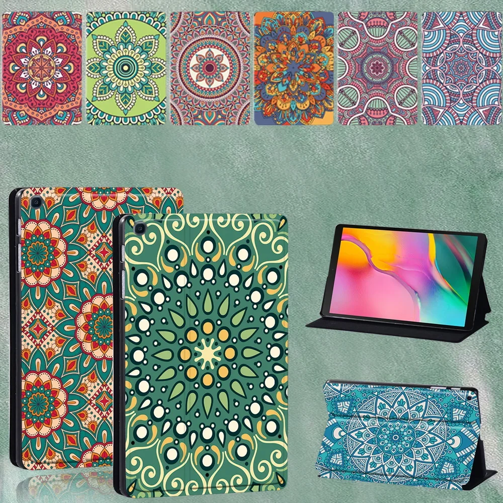 

Case for Samsung Galaxy Tab A T290 T295 2019 8.0 Inch Mandala Pattern Leather Tablet Stand Folio Cover + Stylus