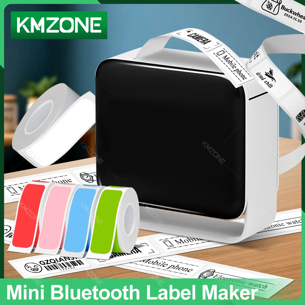 Mini Mobile Portable Label Printer Bluetooth Wireless Thermal Sticker Maker Compact Printing width Device (10-15mm) without Ink
