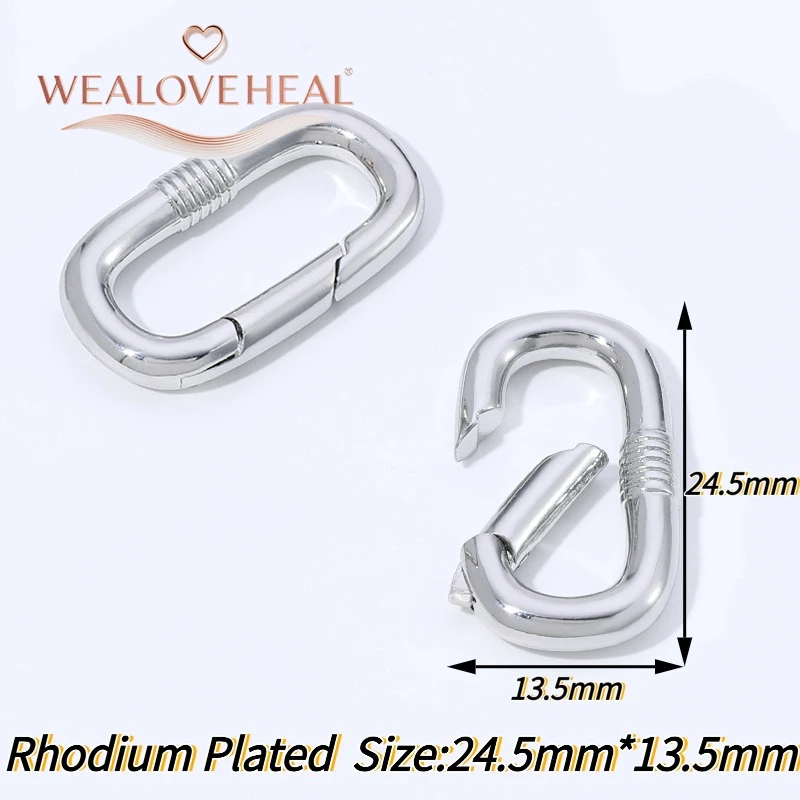 Hochwertige 18K vergoldete Messing-Karabinerhaken in Kreis-, Oval- und Herzform mit Druckverschluss für DIY-Schmuckherstellung. – Detail 34