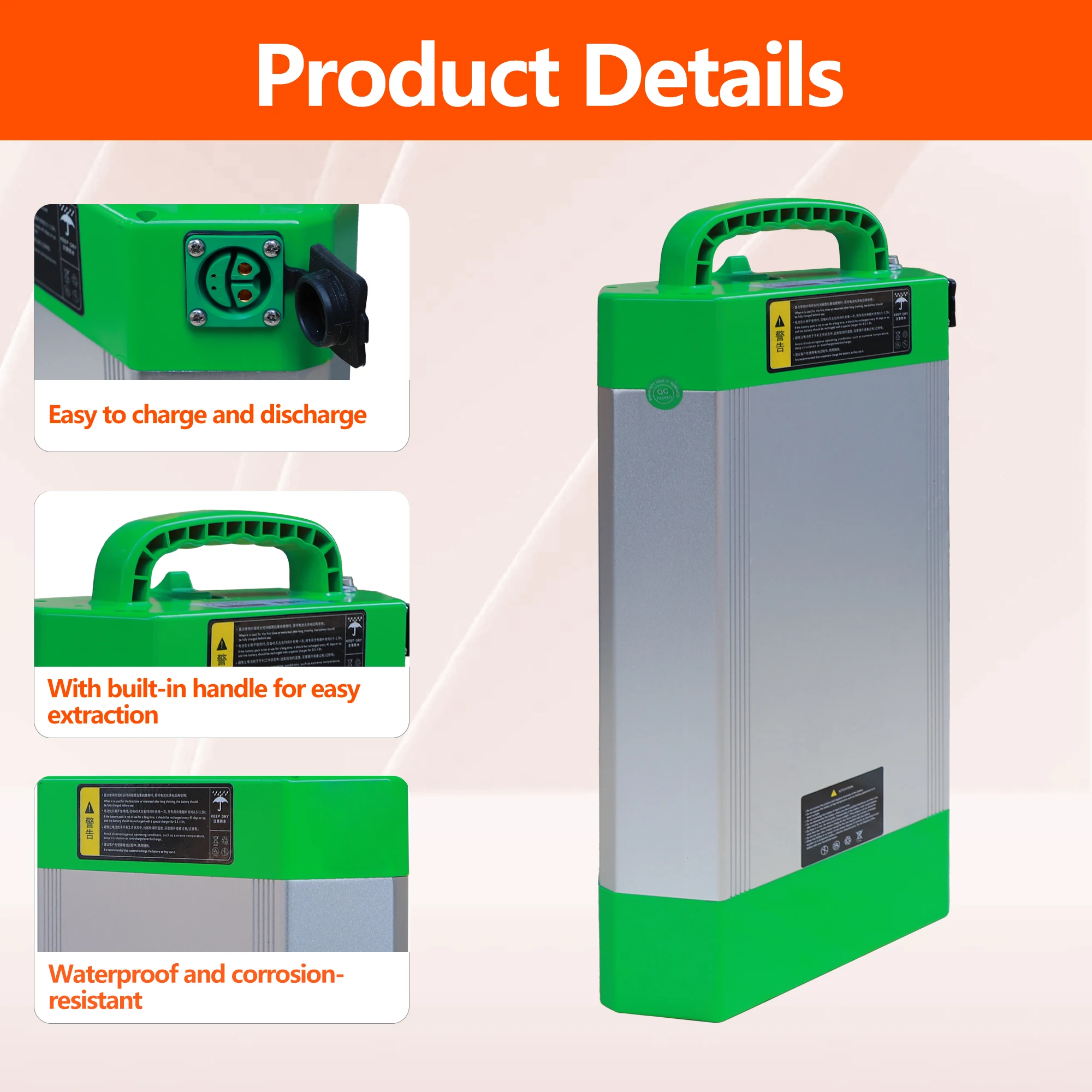 

Green LiFePO4 Lithium Battery 48Volt 20Ah for HELI CBD20J-LI2 Electric Pallet Jack 4500+ cycles 2 Years warranty